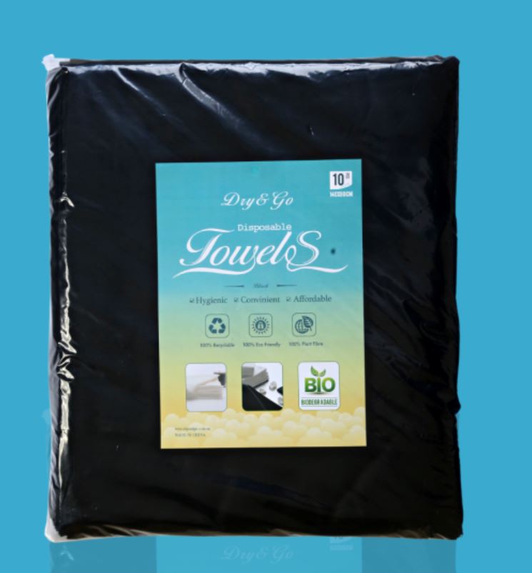Black Disposable Bath Towels - Carton of 100 pieces