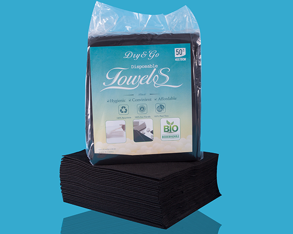 Black Disposable Medium Towels - Carton of 600 pieces